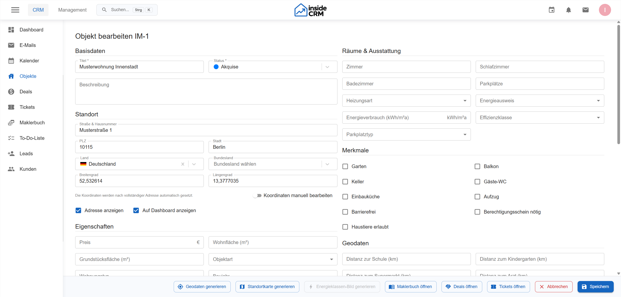 InsideCRM Ticketbearbeitung